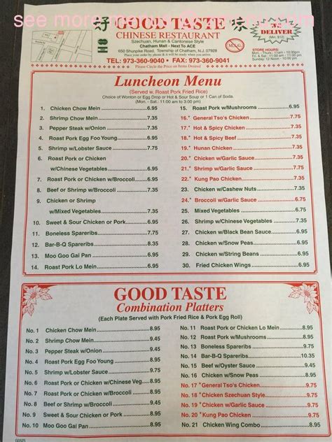 Good menu good prices .